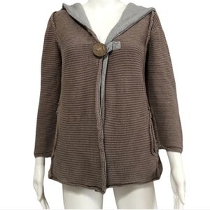 Pure Handknit sweater with hood